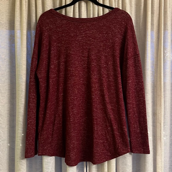 a new day Maroon Criss-Cross V-Neck Long Sleeve Top - Picture 4 of 10